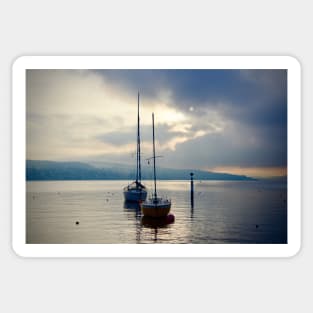 Morning mood sailing ships / Swiss Artwork Photography Sticker